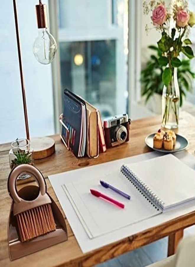 Portible مجموعة مكنسة محمولة مع جاروف وفرشاة لتنظيف لوحة مفاتيح السيارة (بني) - Image 2